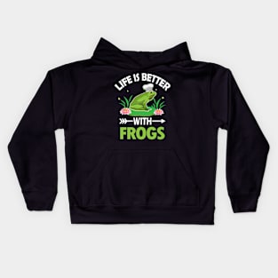 LIFE IS BETTER WITH FROGS Kids Hoodie